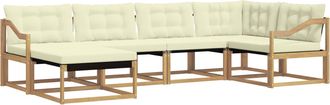 vidaXL Conjunto De Sof&aacute;s De Exterior 6 Uds. Blanco Y Crema Vidaxl