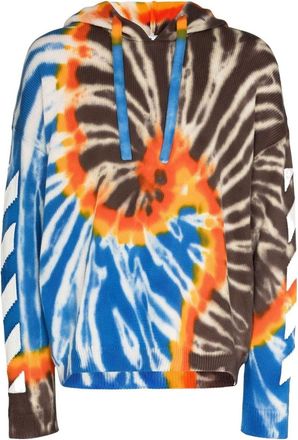 Off-white Mens Off-White FW22 Tie Dye Abstract Pattern Printing Drawstring Loose Fit Multicolor OMHA148S22KNI0011001