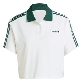 adidas (WMNS) adidas Loose Crop Polo Shirt Asia Sizing White IX3555