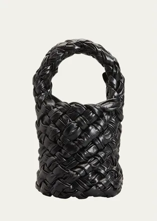 Bottega Veneta Kalimero Mini Intrecciato Pleated Bucket Bag