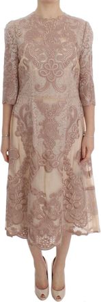 Dolce & Gabbana Kanten Midi-jurk met 34 Mouwstijl