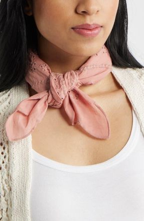 Treasure & Bond Eyelet Embroidered Bandana in Terracotta at Nordstrom