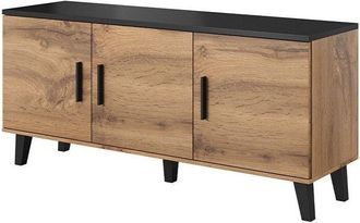 Mirjan24 Mobilier1 - Mueble tv Larfloi 106, Roble wotan + Negro, Número de puertas: 0, Número de cajones: 0, 150x69x45cm