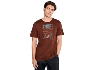 Smartwool Winding Trail Active Short Sleeve Graphic T-Shirts Mens Workout Burnt Sienna : XL, Polyester/Wool