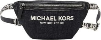 Michael Kors Pre-owned Belt Bags, female, Blue, Size: ONE SIZE Pre-owned Denim Crossbody Bag
