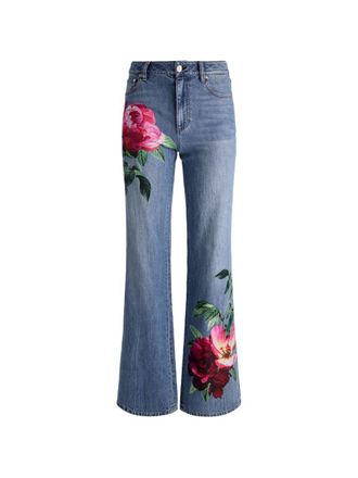Alice & Olivia Alice + Olivia Embroidered Denim Jeans