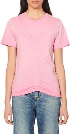 Sandro Lionel Center Ruched Cotton T-Shirt in Rose at Nordstrom Rack, Size 1 (Fits Like 2-4 Us)