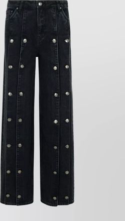 Rotate dizie wide leg cotton blend trousers