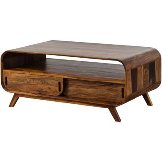 Massivmoebel24 MAILAND 231 Tavolino da salotto in legno di sheesham - laccato / marrone scuro 120x70x50