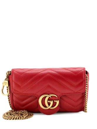 Gucci GG Marmont Flap Bag Matelasse Leather Super Mini crossbody bag - Red