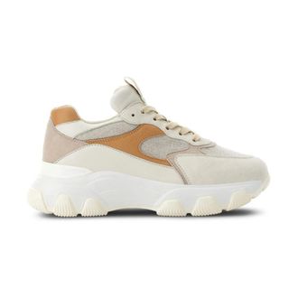 Hogan Sneakers, female, Beige, 2 UK, Hyperactive Panelled Suede Trainers