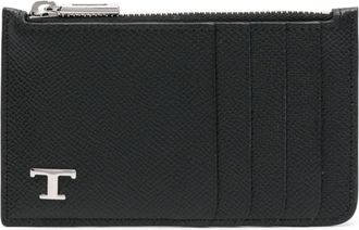 Tod's T Timeless-logo card holder - men - CALFSKIN - One Size - Black