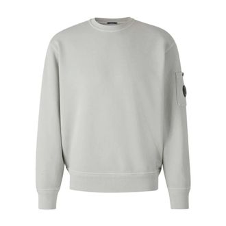 C.P. Company C.p. Company - Grijze trui met blauwe patch - Heren - Sweatshirts & Hoodies - Grijs - Maat: XL
