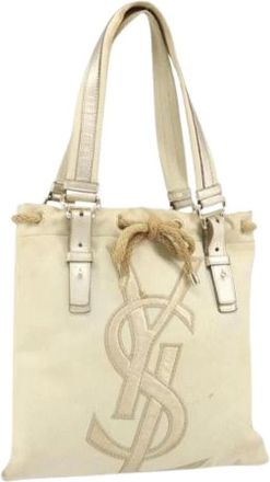 Saint Laurent Pre-owned Tote Bags, female, Beige, Size: ONE SIZE Pre-owned Vintage Tote Bag