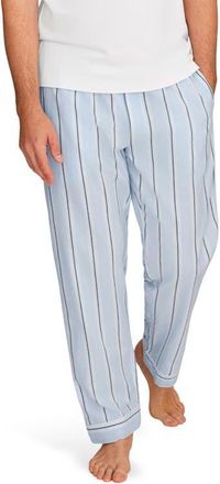 Petite Plume Stripe Cotton Twill Pajama Pants in Blue at Nordstrom, Size X-Large