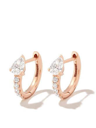 Anita Ko 18kt rose gold Bobbi diamond hoop earrings - Pink