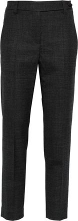 Brunello Cucinelli Monili chain-detail trousers - women - Polyester/Virgin Wool/Acetate/Elastane/Eco Brass/Cupro - 40 - Grey