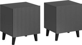 Mirjan24 Mobilier1 - Conjunto De Mesitas De Noche Remeta 104, Antracita, N&uacute;mero De Cajones: 0, N&uacute;mero De Puertas: 0, 52x45x40cm, Aglomerado Laminado, Mdf
