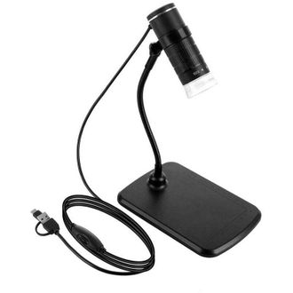 OEM Microscopio Digital Port&aacute;til 3 En 1 Con Cable, 1080p, Con Aumento De 50x A 1000x, Puertos Tipo C, Micro Usb Y Usb