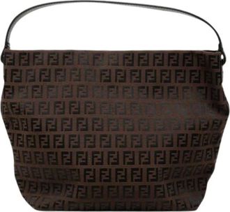 Fendi Pre-owned Canvas Shoulder Bag - Dames - Pre-owned - Bruin - Maat: ONE Size Leer