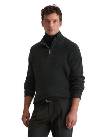 Marc O'Polo Troyer MARC OPOLO, Herren, Gr. XL, dunkelgrau melange, Strick, Obermaterial: 71% Baumwolle, 19% Schurwolle, 10% Polyamid, regular fit, Rippb&uuml;ndchen, P