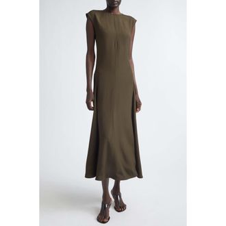 Proenza Schouler Eduarda Hammered Viscose Dress in Cypress at Nordstrom, Size 10