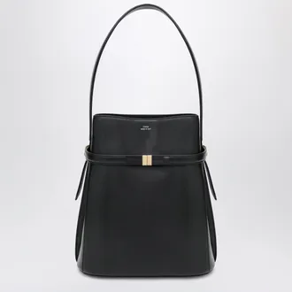 Toteme Black leather bucket bag with strap