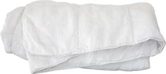 Decoclico Colcha de lino lavado blanco y percal de algod&oacute;n