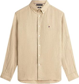 Tommy Hilfiger Heren, Overhemden, Beige, Maat: XL
