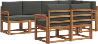 vidaXL Conjunto De Sof&aacute;s De Exterior 7 Uds. Natural Y Antracita Vidaxl