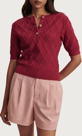 Varley Merryn Diamond Knit Sweater in Rich Raspberry at Nordstrom, Size Xx-Small