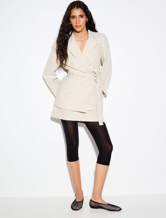 Mondor Womens Black sheer capri legging