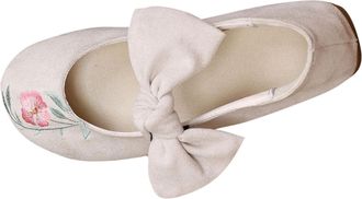 Generic Womens Flat Shoes Bow Casual Pumps Round Toe Fashionable Lightweight Comfortable Slip On Breathable Wide Fit Mary Jane Shoes Outdoor Daily White