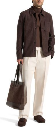 Mani&egrave;re De Voir Long Sleeve Roll Neck Top in Brown at Nordstrom, Size Xx-Large