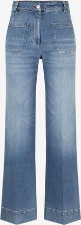 Victoria Beckham Weite Jeans mit hoher Taille Alina Washed Blue