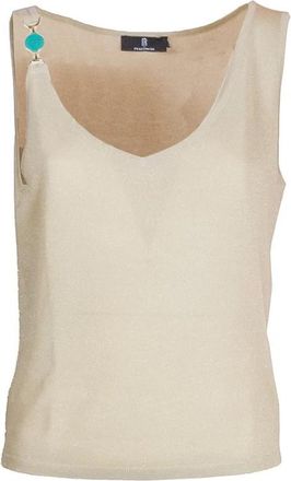 Fracomina Gebreide Tanktop - Dames - Tops zonder mouwen - Beige - S - Tops