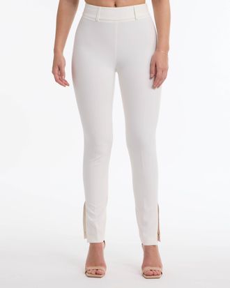 Bebe Womens High Waisted Slim Fit Pant with Side Slits