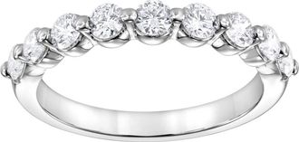 Grown Brilliance 0.70 Carat 14K White Gold Round Cut Lab Grown Diamond Hald Eternity Band for Women- Color/Clarity-G+SI