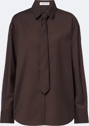 Frankie Shop Peri tie-neck shirt