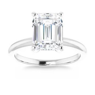 Pompeii3 3.00Ct Platinum Certified Lab Grown Emerald Cut Diamond Engagement Ring Size: 7.5