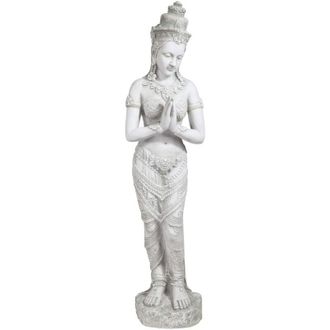 Design Toscano Design Toscano Thai Teppanom Bellissima creatura Decorazione asiatica Statua da Giardino, poliresina, pietra antica, 89 cm