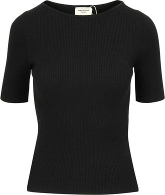 Max Mara Jersey de cuello barco acanalado - Knitwear - Mujer - Negro - S