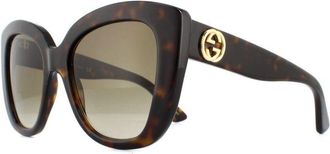 Gucci Cat Eye Womens Havana Brown Gradient Sunglasses - One Size