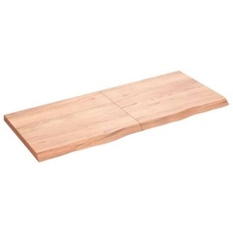 Berkfield Home Table Top Light Brown 120x50x(2-4) cm Treated Solid Wood Oak