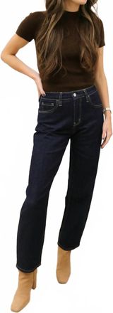 Flying Monkey Divinity High Rise Slim Barrel Jeans In Dark Wash