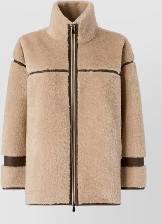 Pinko contrast panel faux shearling coat