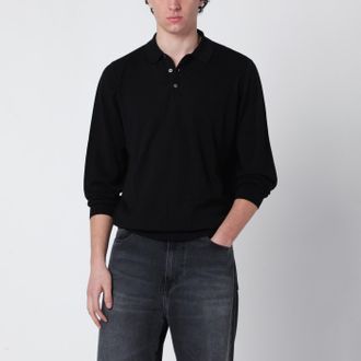Drumohr Black cotton polo