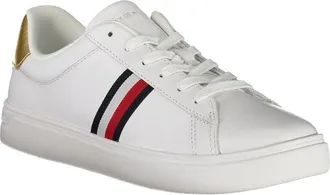 Tommy Hilfiger Gold-Accent Leather Sneaker - White
