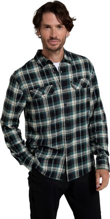 Mountain Warehouse Trace Mens Flannel Long Sleeve Shirt - Lightweight & Breathable Casual Checks Shirt in 100% Cotton with Buttoned Front Pockets - for Travel & Walking 