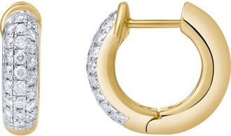 LuvMyJewelry Embrace 10K Gold Diamond Huggie Earrings - 0.85 CT in 10K Yellow Gold at Nordstrom